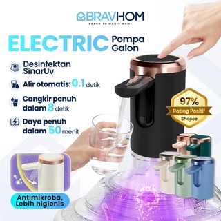 BRAVHOM Pompa Air Galon Dispenser Air Lipat Desinfektan SinarUv 50 Menit Pengisian Cepat BL-WD02