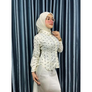 By Uti - Alya Atasan Wanita Pulkadot Slimfit Fitbody - Atasan Terbaru
