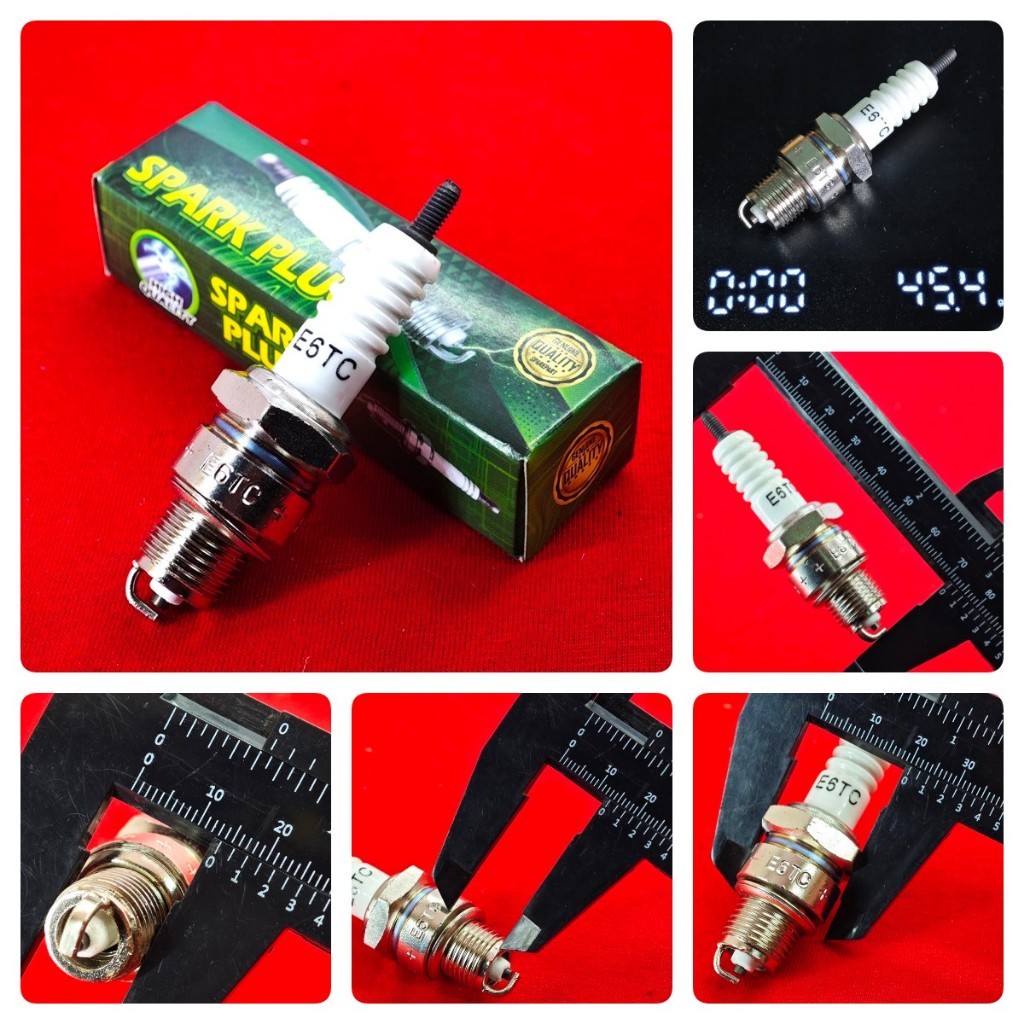 HIJAU สีเขียวกล่อง SPARK PLUG E6TC สั้น 2 จังหวะ 2t bp7hs rx king fiz sigma alfa force 1 rc train ka