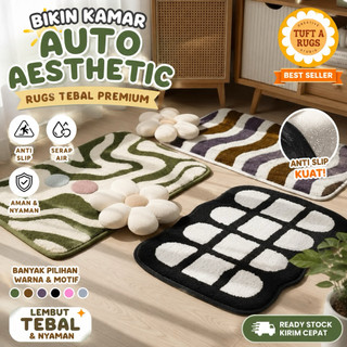 Keset Karpet Aesthetic Premium Tebal Empuk Anti Slip Korean Room Decor 40x60