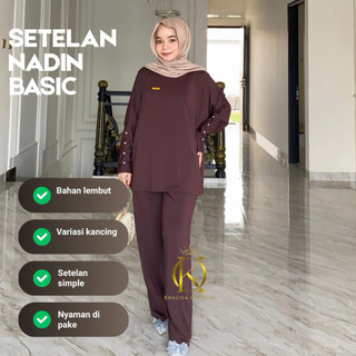ONE SET NADINE JERSEY PREMIUM BATWING // KHALISADAILY SETELAN WANITA INARA KANCING JUMBO