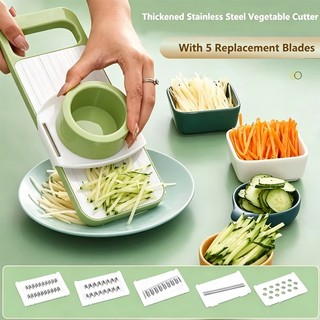 STAINLESS VEGETABLECUTTER PARUTAN SAYUR DAN BUAH 5 IN 1 / Parutan Stainless Steel Vegetable Cutte