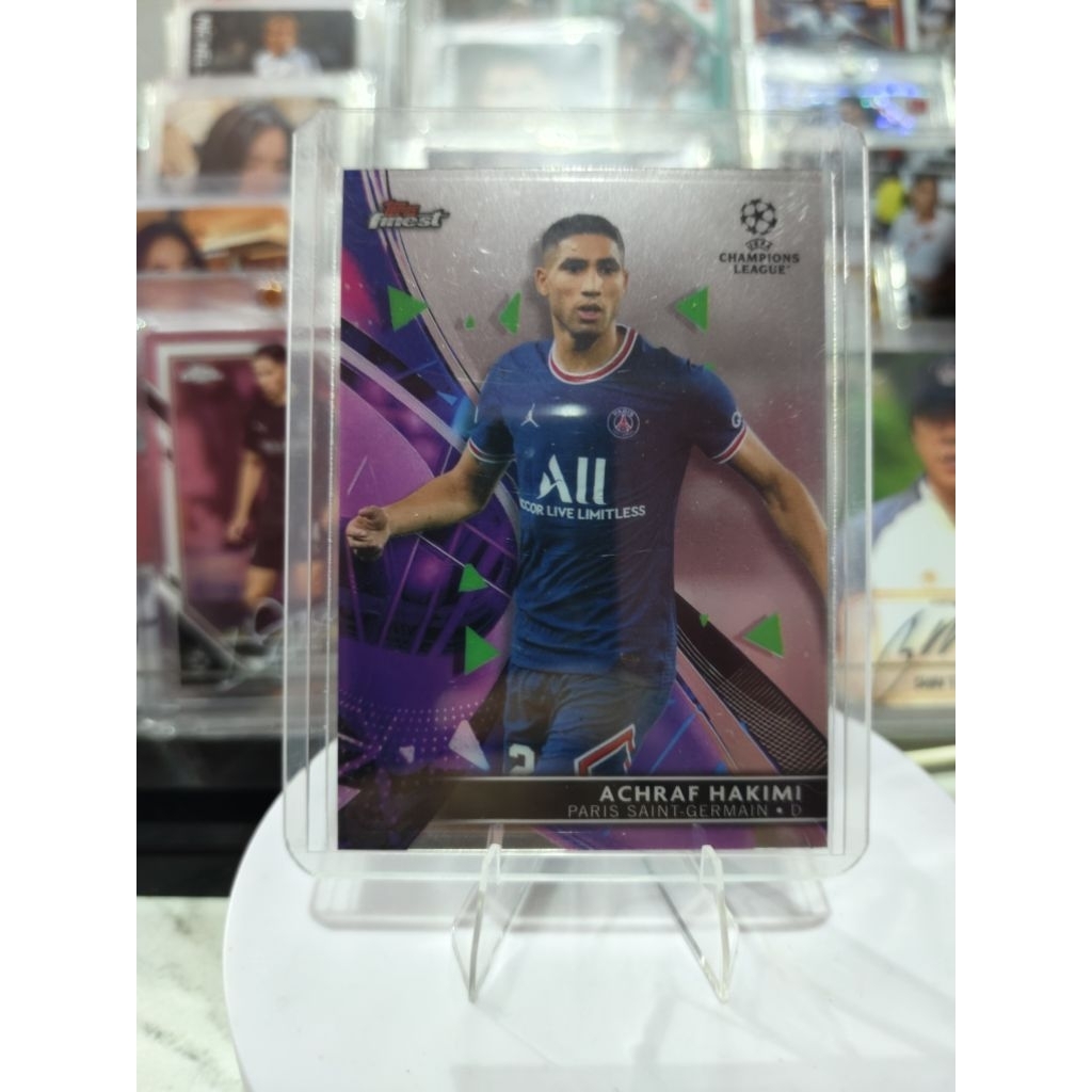 การ์ดฟุตบอล Topps Finest PSG Achraf Hakimi ดั้งเดิม Photocard