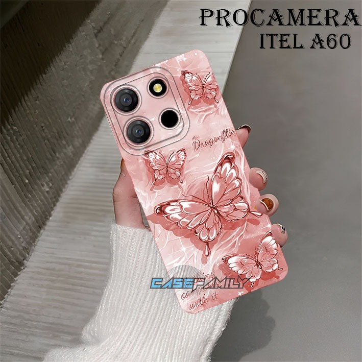 HP Fashion case ITEL A60 - A60s cute butterfly Motif TPU Bumper ชาร์จโทรศัพท์ใหม่ล่าสุด