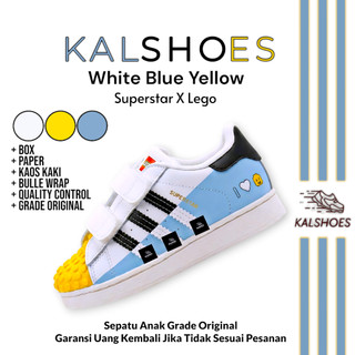Sepatu Sneakers Adds Superstar X Lego Anak Grade Original Premium Quality Umur 1 2 3 4 5 6 7 8 9 10 Tahun