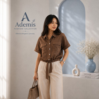 Ademis Jasmine Blouse Wanita Ikat Depan Casual