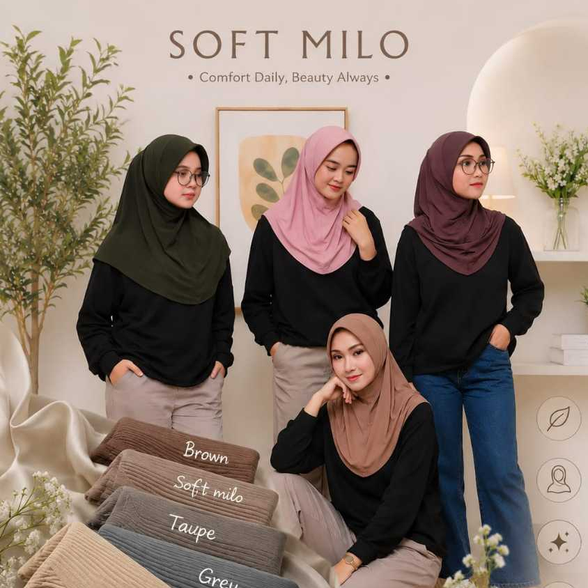 Hijab Yapping - Alana Bergo Jersey Premium Size SML Thick Pet