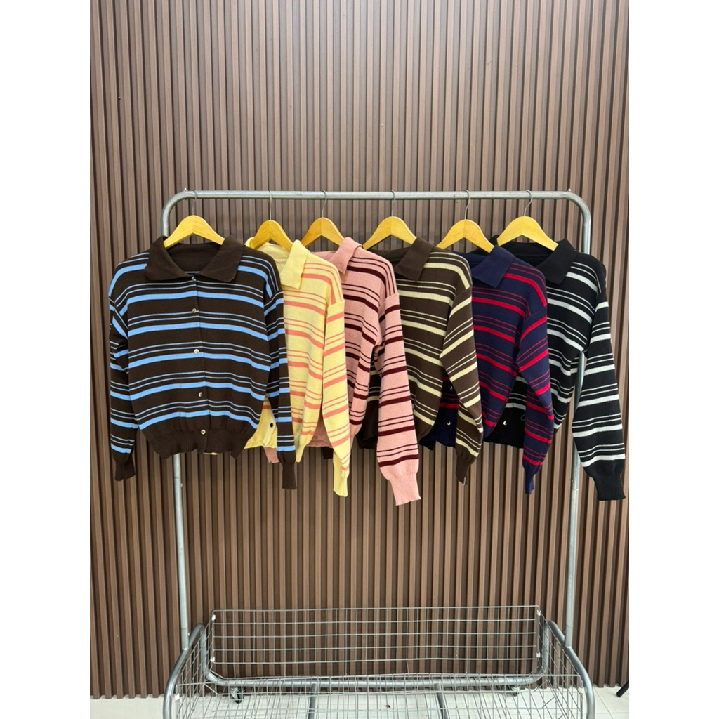 ELORA STRIPE CARDIGAN / STRIPE KNIT CARDIGAN / WOMENS KNIT CARDIGAN