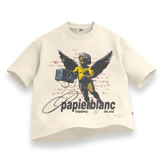 Ppapier Blanc Frequency Graphic - Oversized Boxy Fit Tshirt Unisex - Cotton Combed 20s