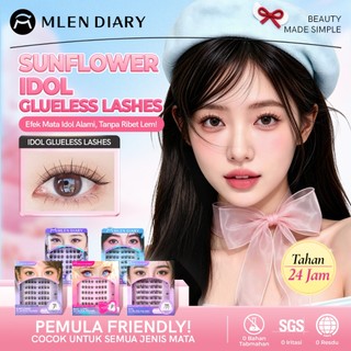 MLEN DIARY Sunflower/IDOL Bulu Mata Tanpa Lem Bulu Mata Palsu Pemula Bebas Lem, Tidak Perlu Menggunakan Lem, Bulu Mata Palsu Dapat Digunakan Kembali