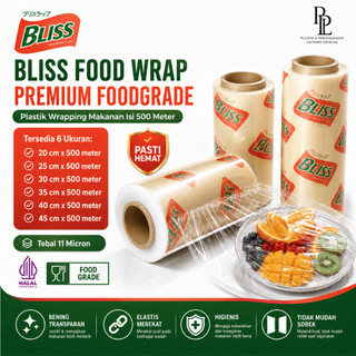 PLASTIK FOOD WRAP | CLING WRAP | BLISS WRAPPING FILM | PLASTIK WRAPPING  MAKANAN ROLL  UK 20, 25, 30, 35, 40, 45 ISI / PANJANG 300 METER
