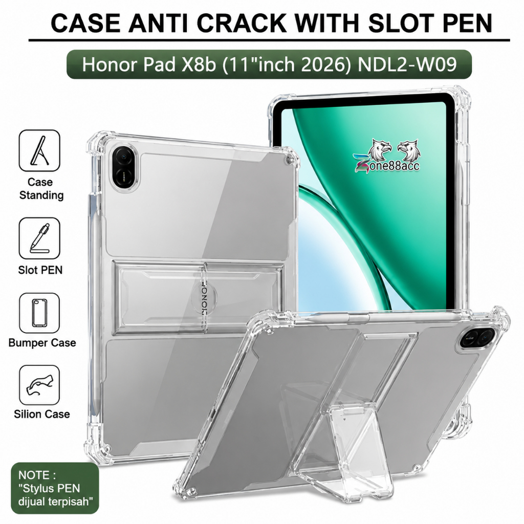 Pad X8b 11" นิ้ว 2026 เคสยืน Anticrack / Honor pad x8b ปลอก / Honor pad x8b ซิลิโคน / เคส ปากกาสไตลั