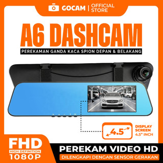 GOCAM Dash Cam A6-Series Front 1080p Rear 480p Night Vision Mode Dashcam Keamanan Mobil