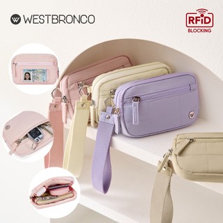 Dompet WESTBRONCO [PUFFER CLOUSIE BAG] Dompet wanita clutch&wrist bag dengan 3 kompartmen resleting, Dilengkapi tali pergelangan tangan & fitur RFID,Cocok untuk bepergian atau hadiah