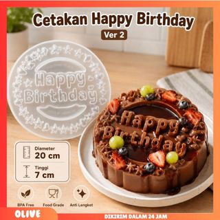 Cetakan Puding Happy Birthday Bintang Love New Ulang Tahun Plastik Premium 1,2 Liter / Cetakan Bolu Ulang Tahun Puding Loyang / Cetakan Agar Jelly Pudding
