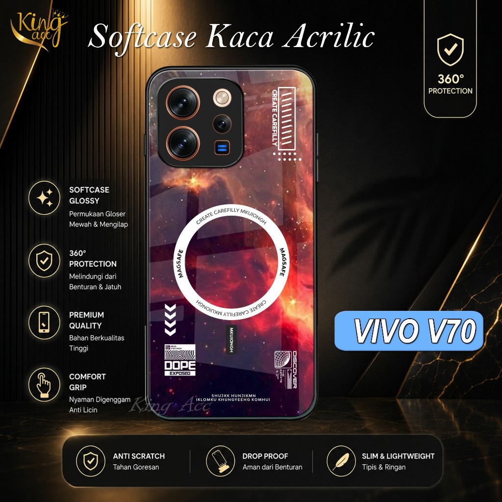 HP Glitter Glass เคสโทรศัพท์สําหรับ Vivo V70 - เคสโทรศัพท์ Vivo V70 - K51