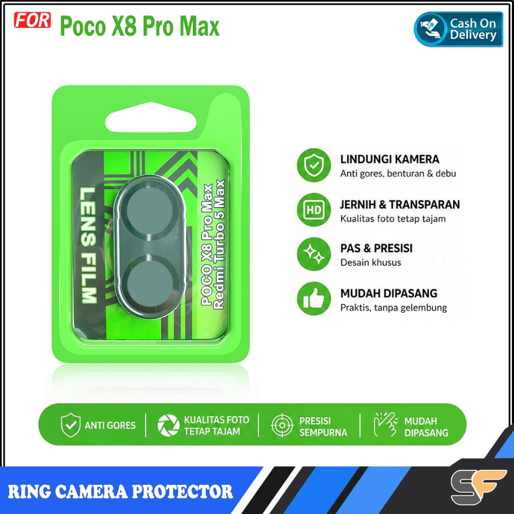 Xiaomi Poco X8 Pro Max X7 X6 Pro Poco C85 วงแหวนป้องกันกล้องโลหะ - สีดํา