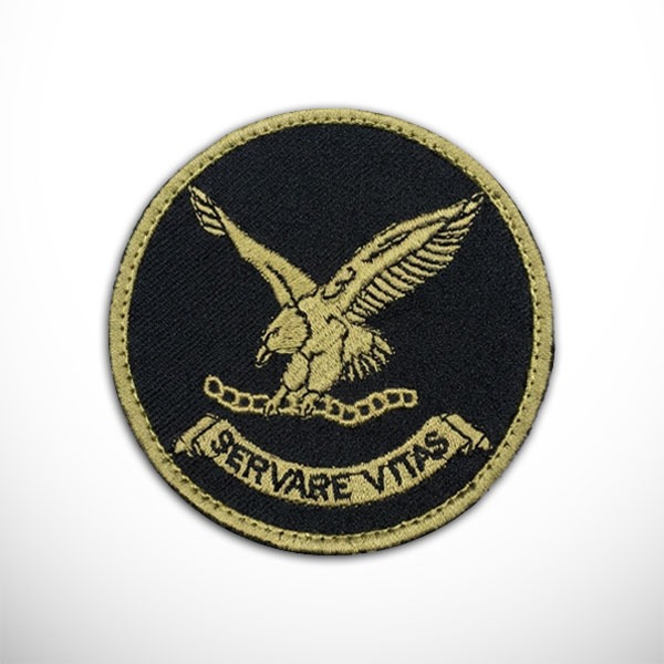 Patch HRT Hostage Rescue ทีม CB เย็บปักถักร้อยโลโก้สัญลักษณ์ Insignia Coyote สีน้ําตาล FBI SWAT ยุทธ