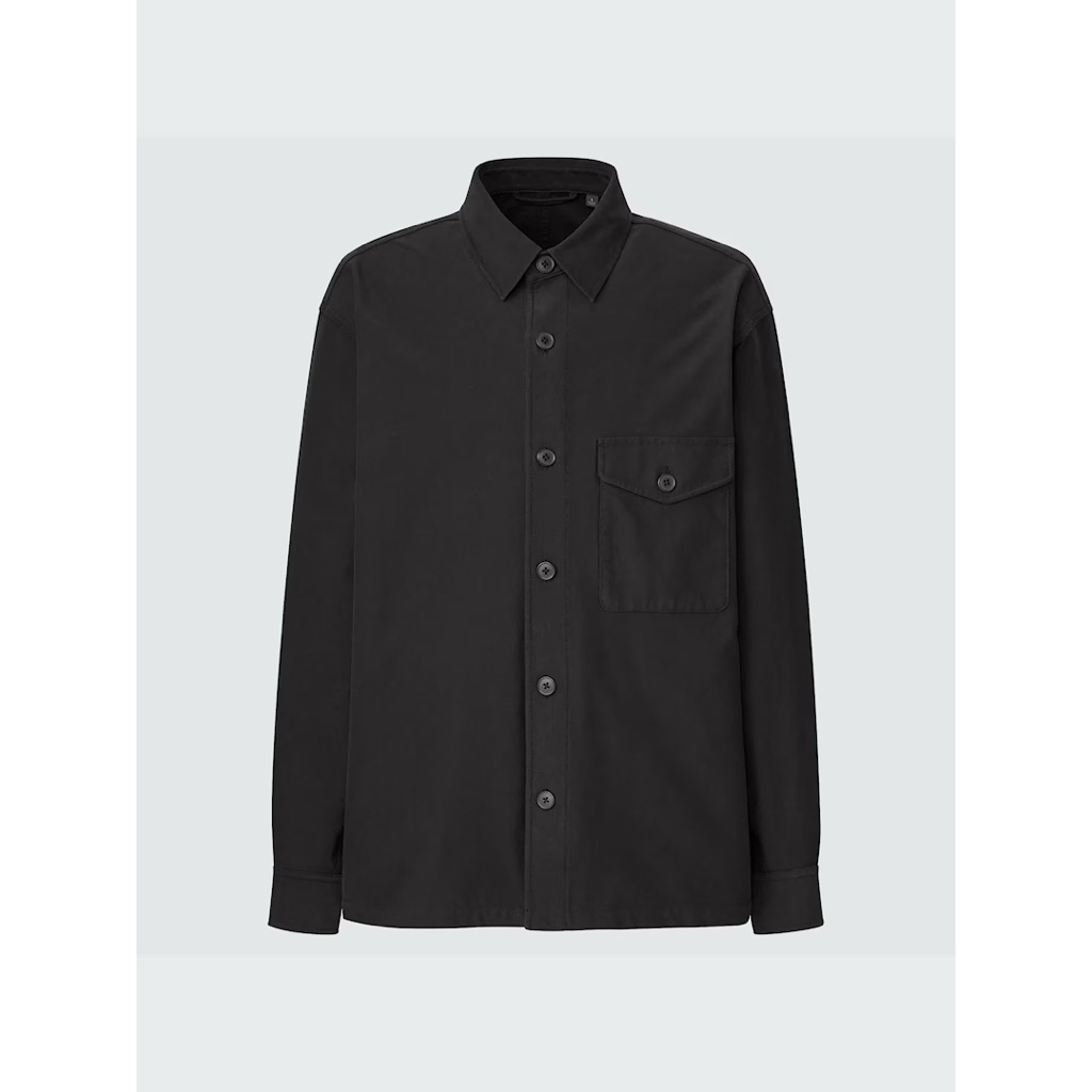 Uniqlo - เสื้อแจ็คเก็ต Over / Field / Utility (Jersey) - สีดํา - Size L