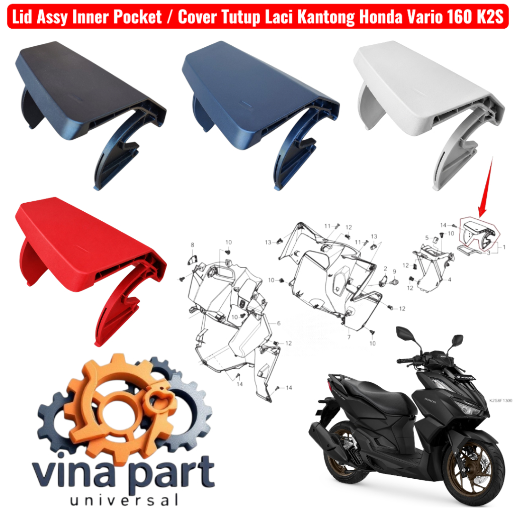 Lid Assy ฝาครอบกระเป๋าด้านในลิ้นชัก Honda Vario 160 K2S