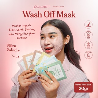 PinkRoulette Masker Organic FaceMask Travel Size 20gr | Masker Mencerahkan, Menghilangkan Bekas Jerawat, Masker Jerawat Ampuh