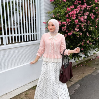 Sassy - CINNAMON Kemeja Wanita Feminime Coquette Lengan Panjang Korean Style