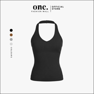ONEFASHIONMALL BR117 Atasan Tanktop Tali Leher Bra Wanita Necktie V-Neck Seksi Kamisol Tanpa Kawat