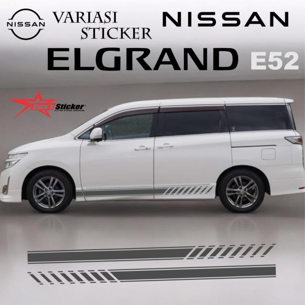 Nissan Elgrand E52 Sporty Car Side Body Cutting Sticker Variations