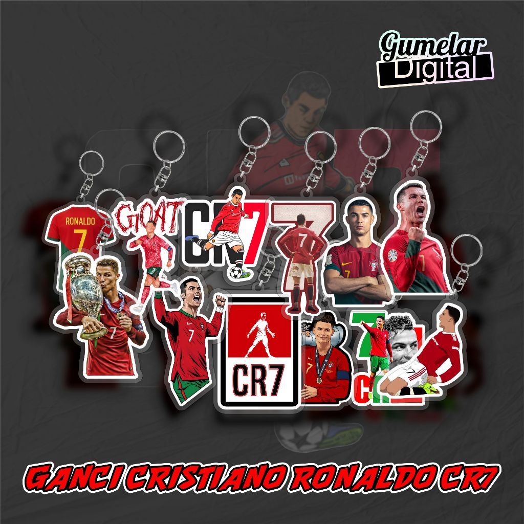 CR7 KEYCHAIN CRISTIANO RONALDO COOL ใหม่ล่าสุด VIRAL CR7 GOAT CRISTIANO RONALDO KEYCHAIN LATED KEYCH