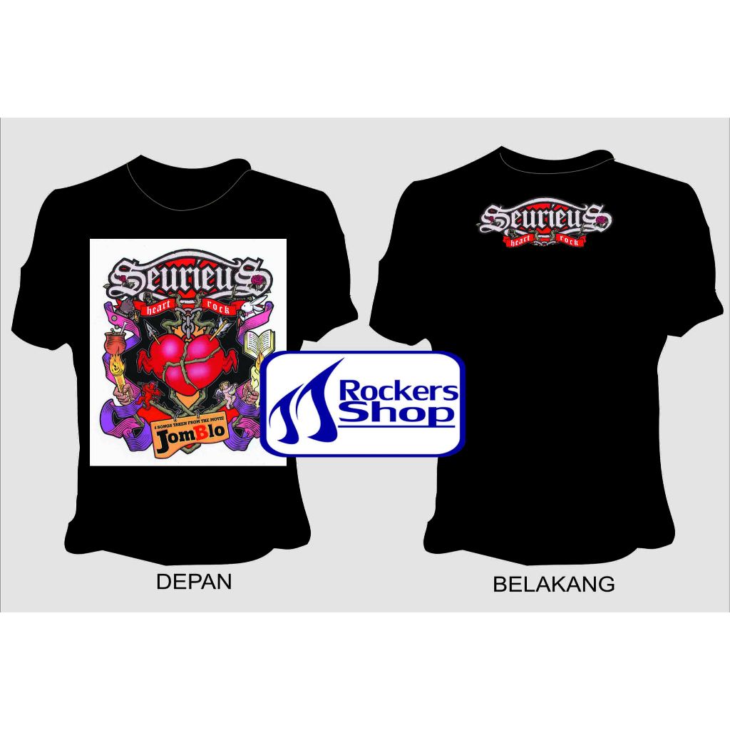 SEURIEUS เสื้อยืด ALBUM HEART ROCK SINGLE HITS ASSAL YOU ARE HAPPY BDG 19 OKT BOSAN IZIN SINGLE SING