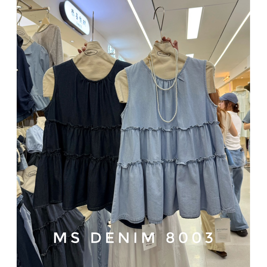 MISHOW DENIM TOP 8003 CH ผู้หญิง BLOUSE TOP