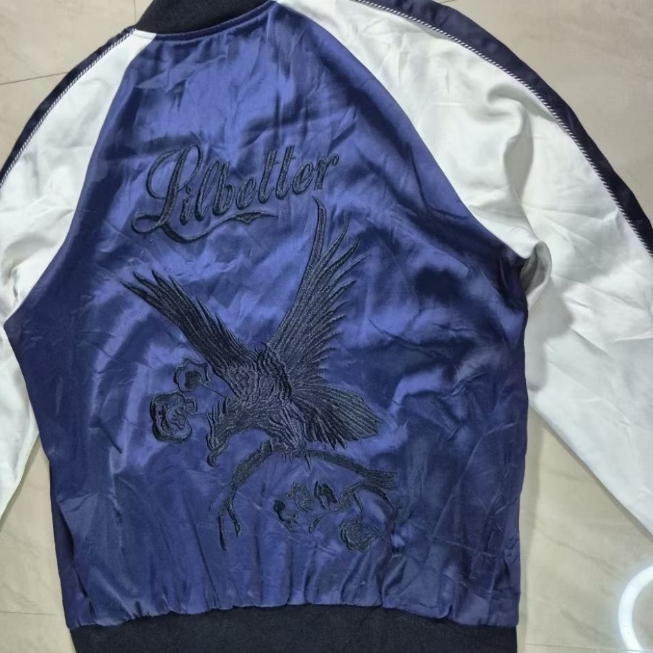 Sukajan Eagle Black Tone Full Tag Bomber Coach Jacket