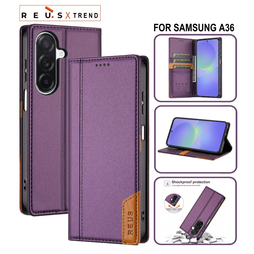 LEATHER CASE FLIP SAMSUNG A36 - เคสหนังสําหรับ SAMSUNG A36 REUS