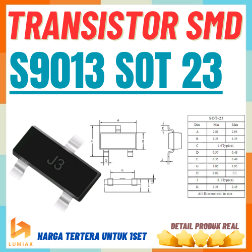 ทรานซิสเตอร์พลังงาน S9013 J3 0.5A / 25V NPN SOT23 9013 SMD C9013 SOT-23