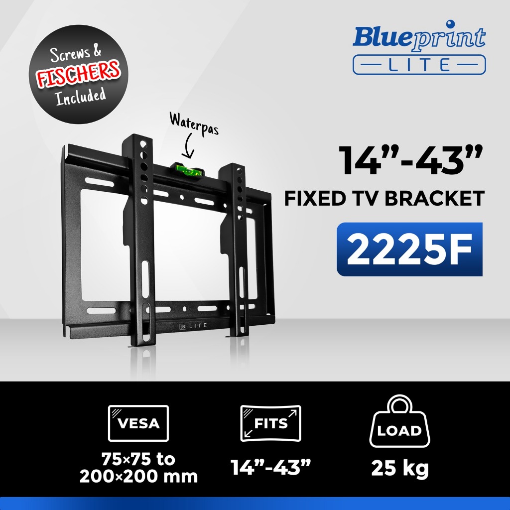 LED TV Bracket 14 "-43" Blueprint Lite 2225F LCD Wall Mount Monitor Bracket 14 - 43 นิ้ว Fixed Wall 