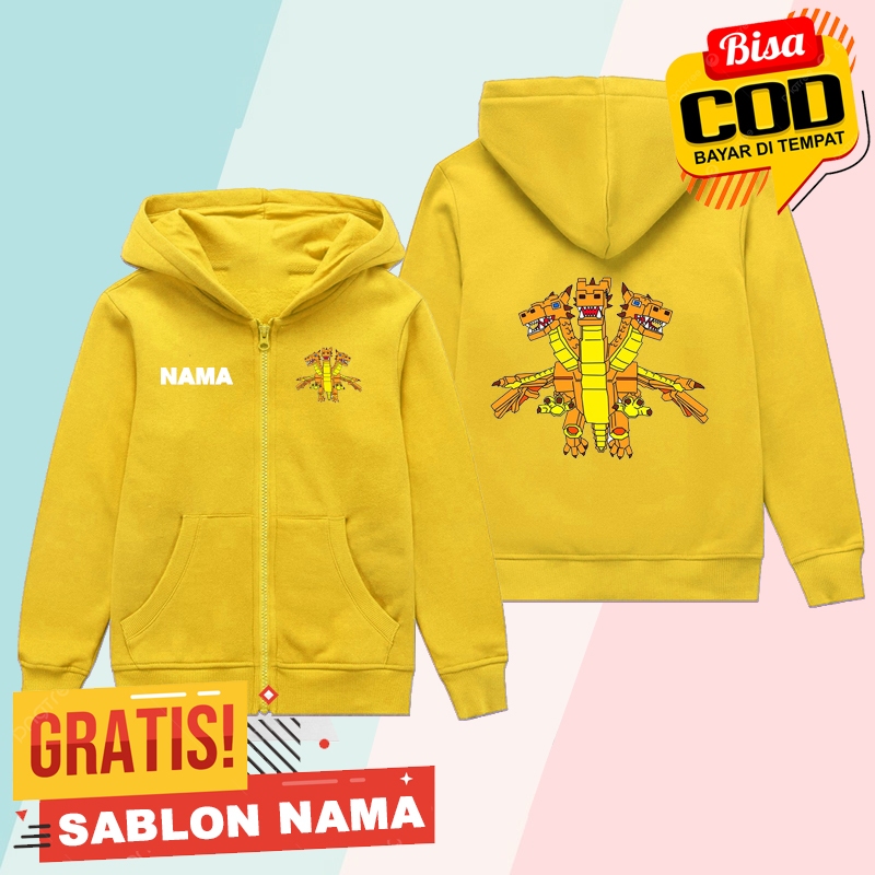 ROBLOX STEAL AROT BRAIN HYDRA DRAGON CANNELLONI เด็กซิป Hoodie Jacket / ROBLOX STEAL A BRAINROT HYDR