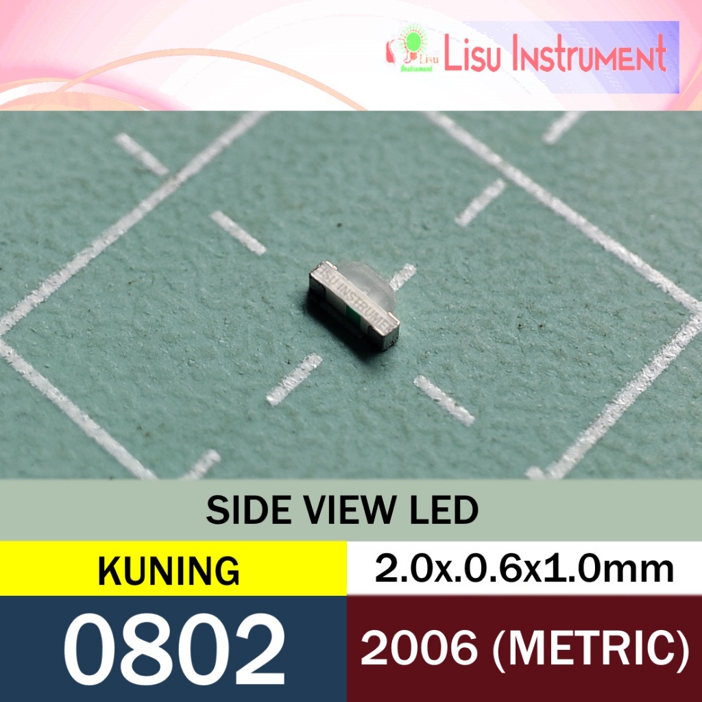 0802 (2006 Metric) มุมมองด้านข้าง LED SMD 0805 สีเหลือง