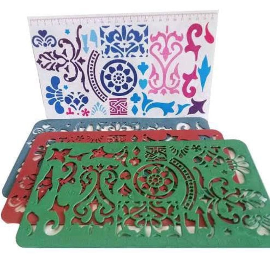 BATIK TEMPLATE RULER PRINT BATIK MOTIF
