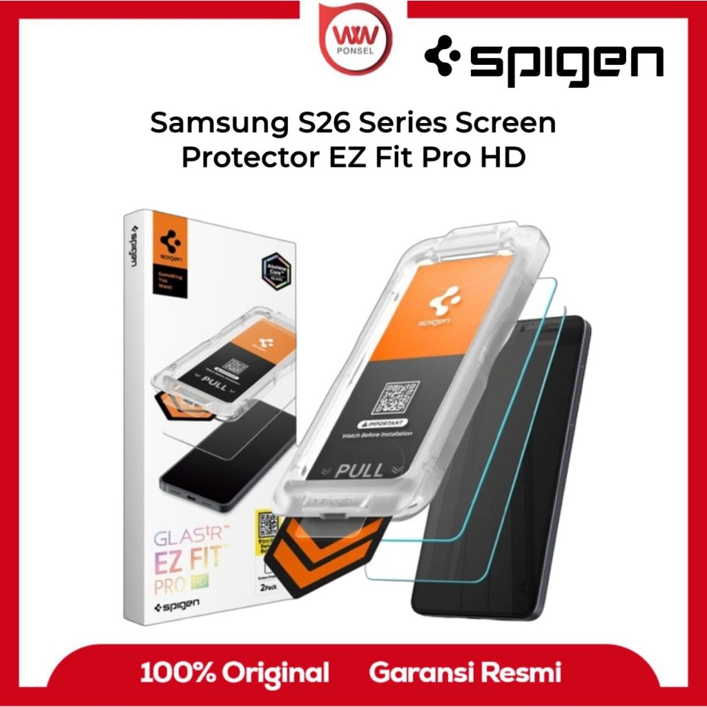 Spigen Samsung S26/S26+/S26 Ultra Series ตัวป้องกันหน้าจอ EZ Fit Pro HD และป้องกันการอ้างอิง