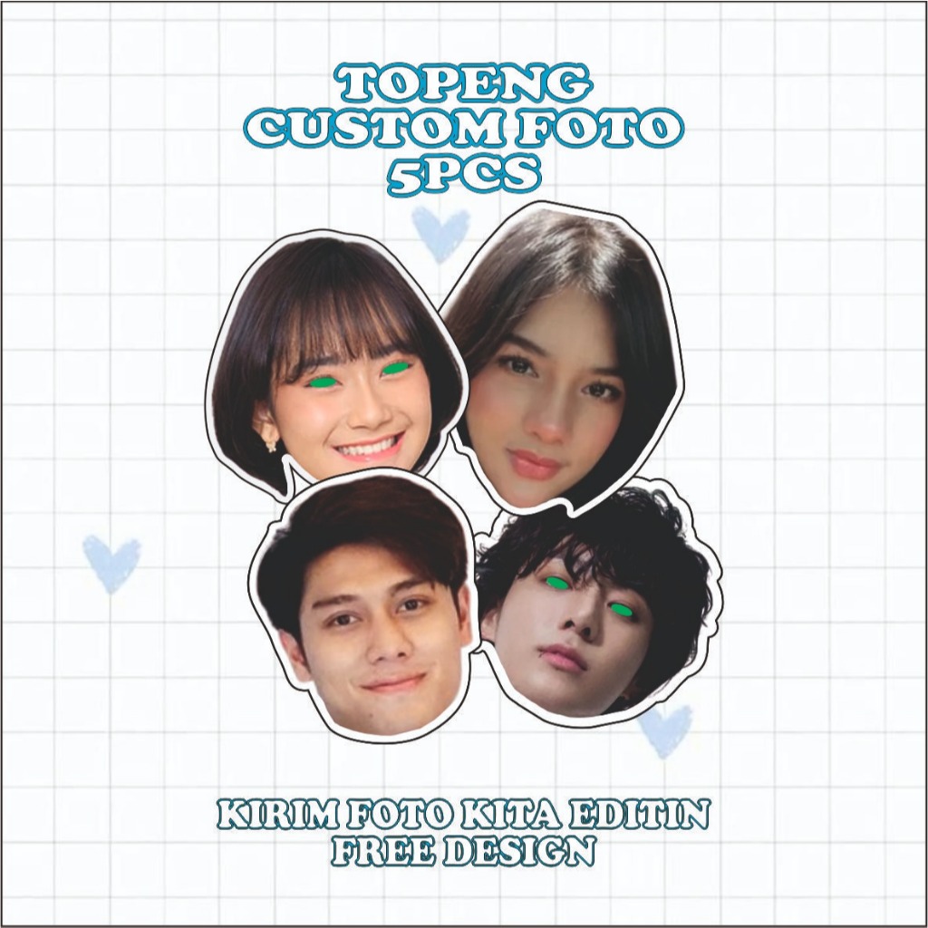 PRINT CUSTOM FACE MASKS FOR YOUR OWN FACE, NATIONAL, BIRTHDAY, ETC. 5 ชิ้น