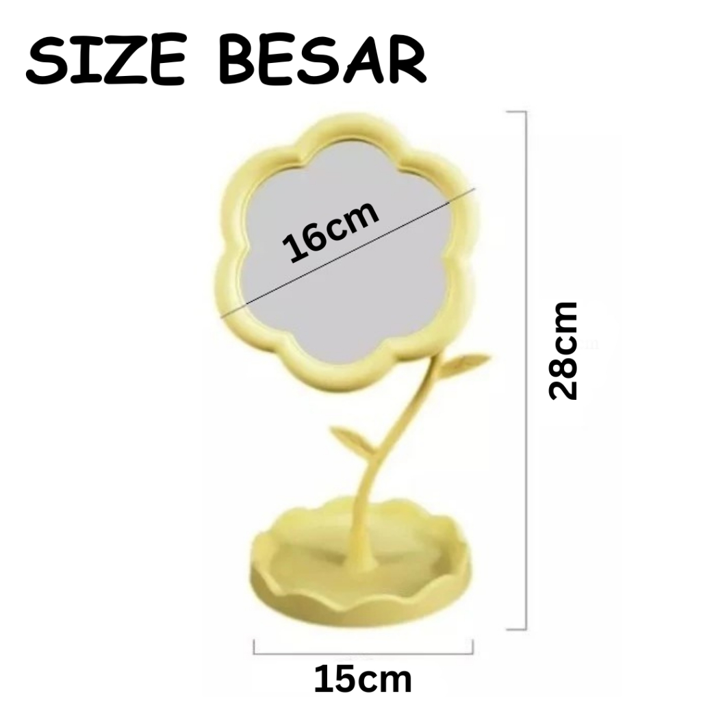 [ขนาด LARGE] AESTHETIC STAND MIRROR FLOWER MIRROR DRESSING TABLE MIRROR - FLOWER MIRROR STANDING MAK