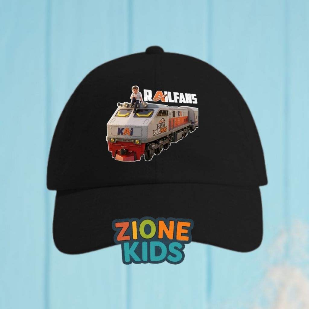 หมวกรถไฟการ์ตูน KAI Railfans CC203 – หมวกเด็กแบบกําหนดเองพร้อมชื่อ ZIONE KIDS –