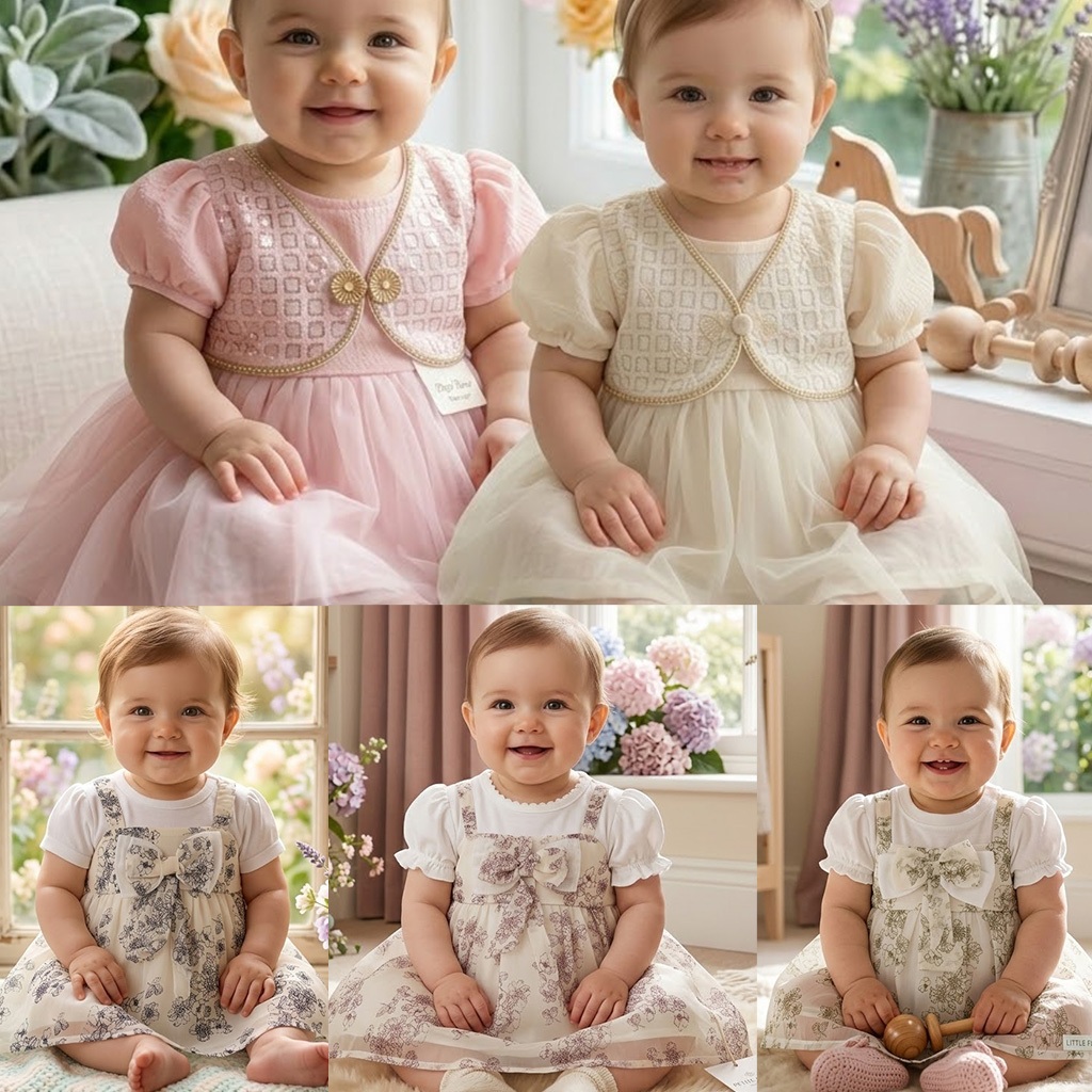 KATUN Damomi Dress Baby 3 Years Plain Pattern Cotton Material Plain Pattern Age 0-3 Years