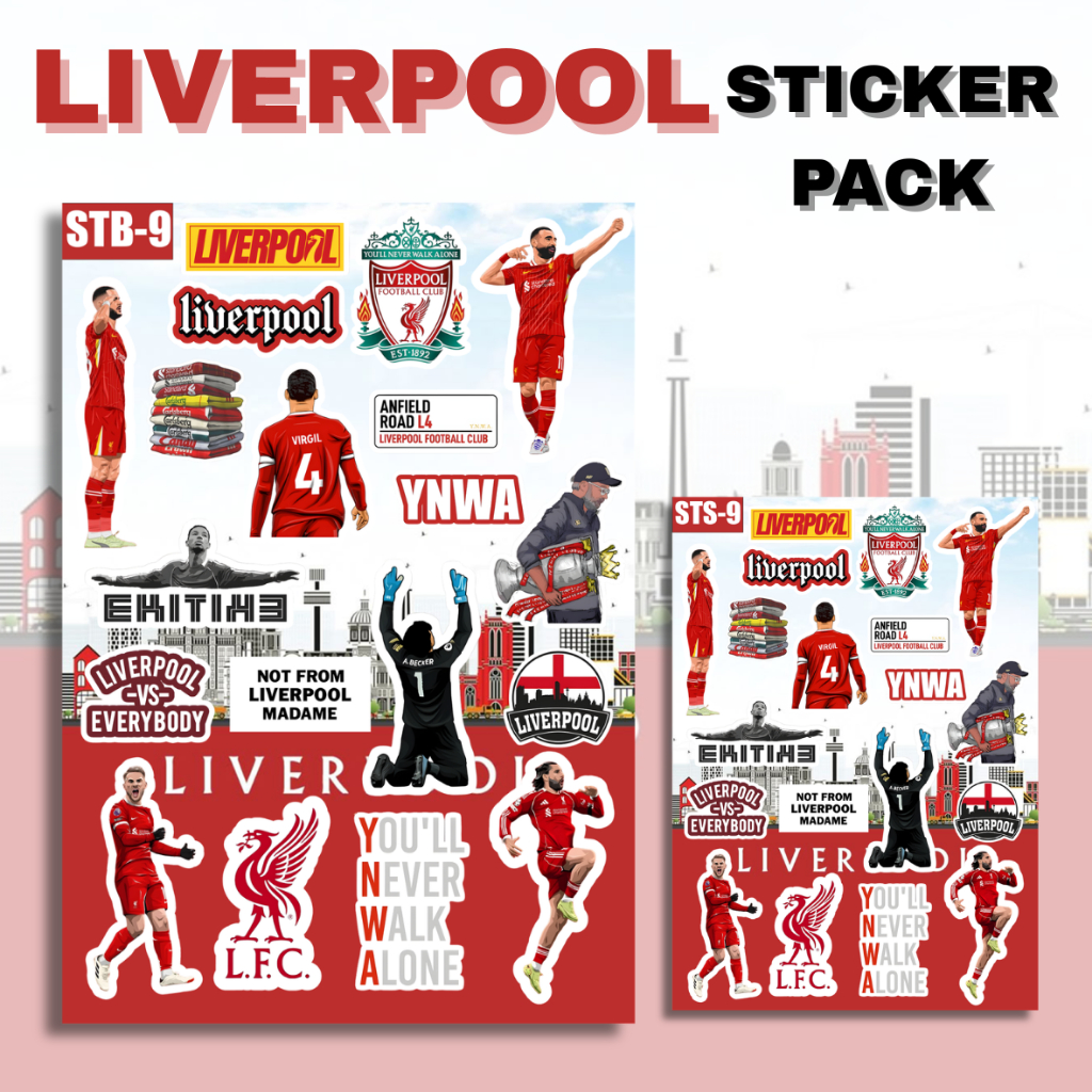 ลิเวอร์พูล สติ๊กเกอร์แพ็ค ไวนิล กันน้ํา | Liverpool FC Aesthetic Laptop Drink Bottle Suitcase HP Sticker | ชุดสติ๊กเกอร์แฟนบอล | สติ๊กเกอร์ไวนิลกันน้ํา Weatherproof สีป้องกันการจางหาย