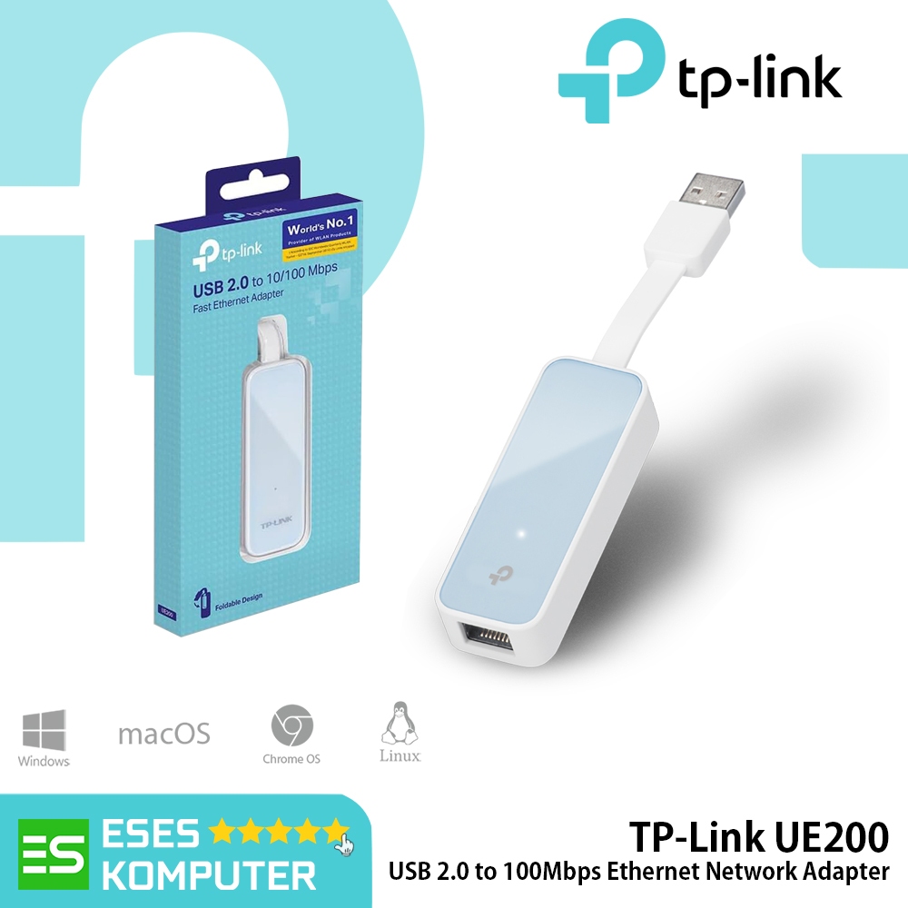 อะแดปเตอร์เครือข่ายอีเธอร์เน็ต TP-Link UE200 USB 2.0 ถึง 100Mbps
