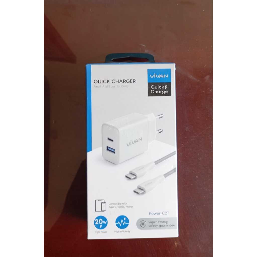 VIVAN Charger POWER C21 20W WHITE QUICK CHARGER