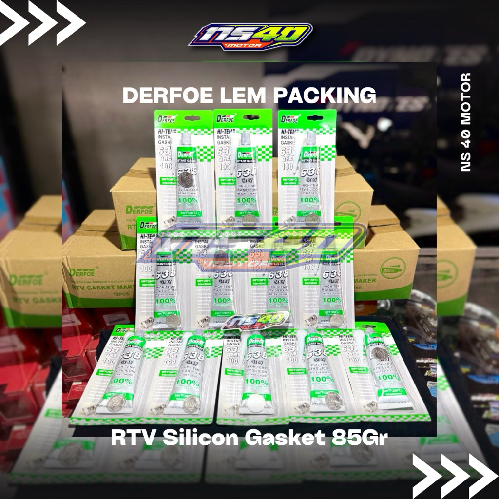 DERFOE RTV SILICONE GASKET SILICONE GLUE 35GR 85GR HEAT & STRONG RESISTANT ADHESIVE PACKING GASKET