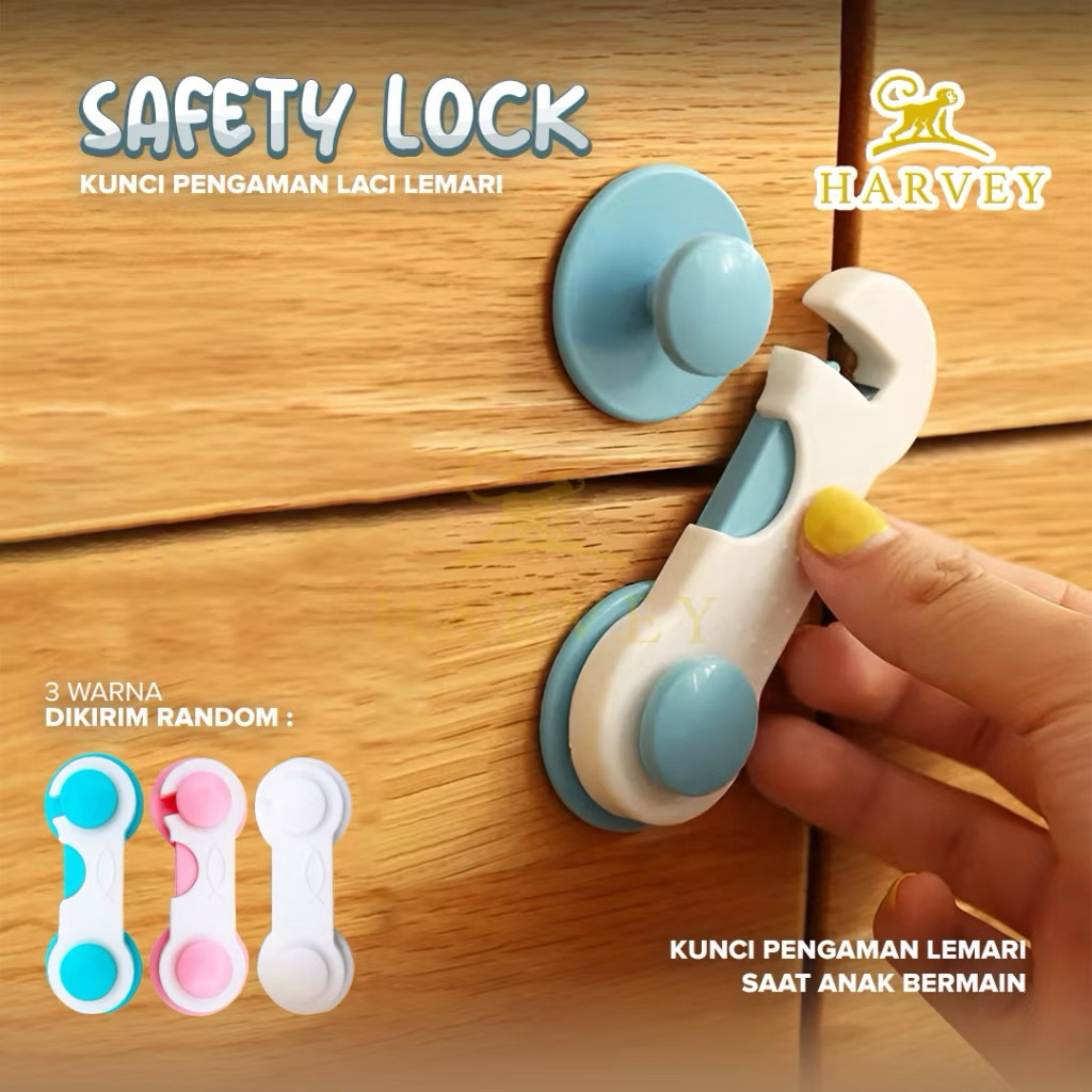 [COMELA] SAFE LOCK CABINET DOOR SAFETY LOCK DRAWER BABY SAFETY LOCK COMPLETE COLORS