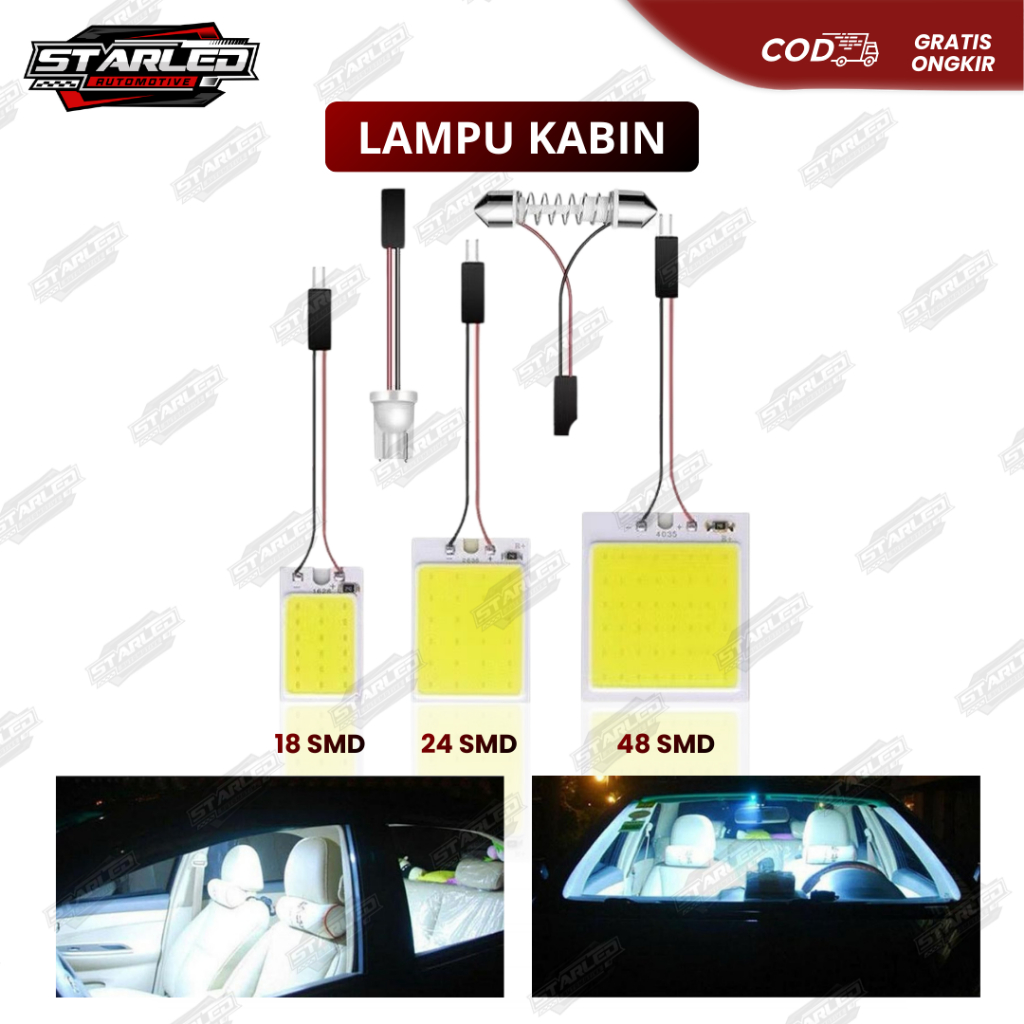 LED รถเพดานไฟห้องโดยสาร LED Cabin COB พลาสม่า 48 SMD 24 SMD 18 SMD โคมไฟเพดาน 12V