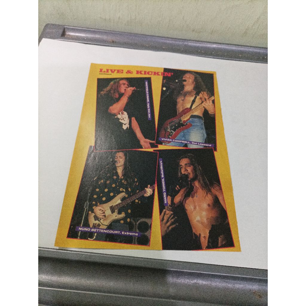 โปสเตอร์ปักหมุด A4 (ขอบโลหะ กันยายน 1993 vol 38 no 7) Mr Big, Eric Martin & Pete Lran, Kiss, Anthrax